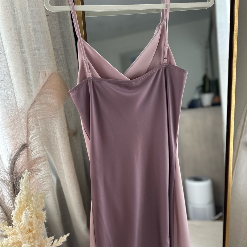 Satin cowl neck mini dress